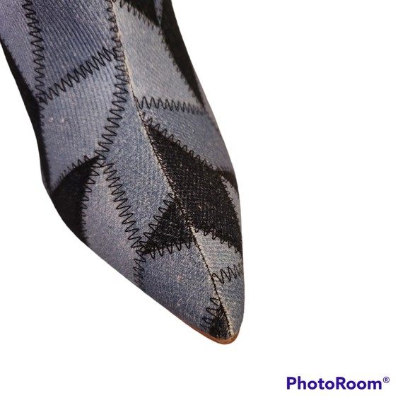 NEW Nine West Tennon Denim Patchwork Booties Size 6 - Picture 4 of 5